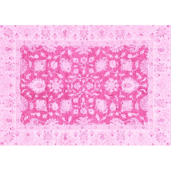 Ahgly Company Indoor Rectangle Oriental Pink Traditional Area Rugs, 5' x 8'