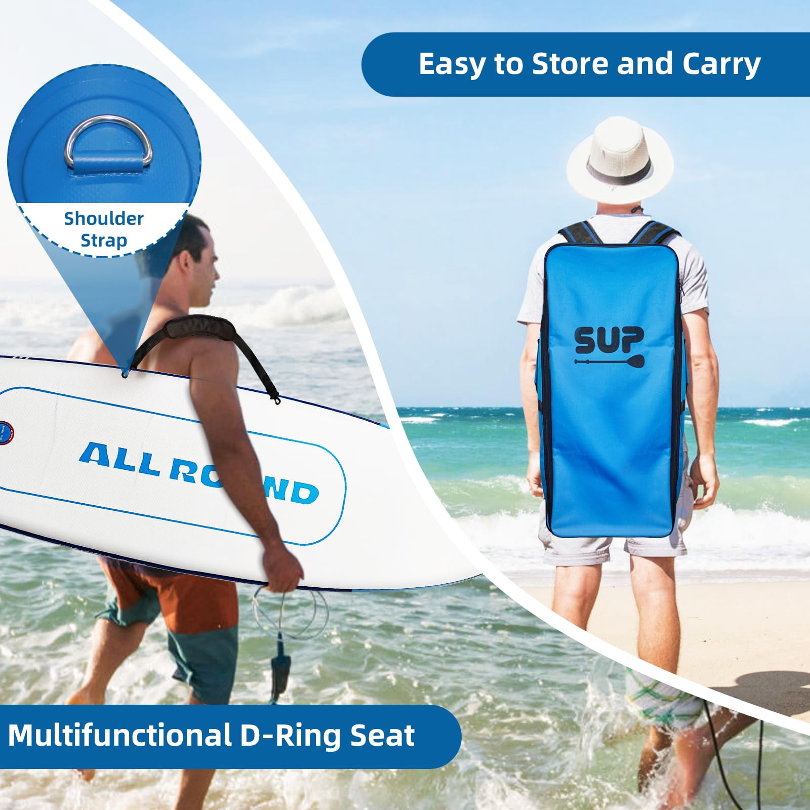 Inflatable Stand Up Paddle Boards, with SUP Paddle Board Accessories, Wide Stable Design, Non-Slip Comfort Deck for Youth & Adults