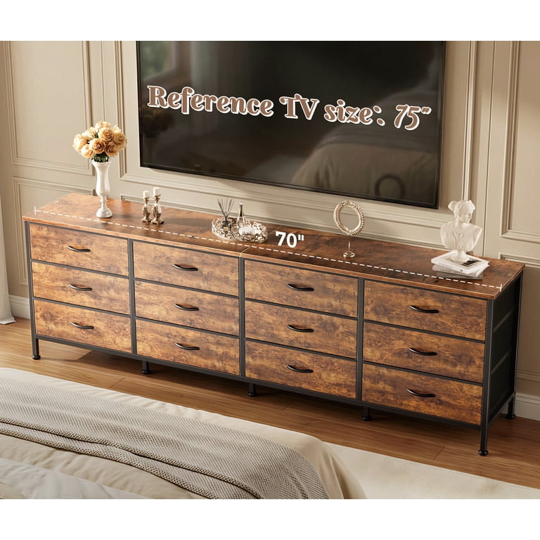 70 inch long dresser Waleaf 70" Bedroom Dresser with 13 Large Drawers, Long Dressers & Chests of  Drawers for Closet2