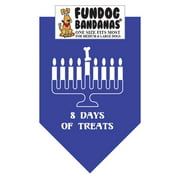 Fun Dog Bandana - Chanukah 8 Days of Treats - One Size Fits Most for Med to Lg Dogs, mirage blue pet scarf