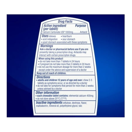 Tums Antacid Peppermint Ultra Strength Chewable Tablets, 160 Count - Pack of 4