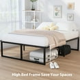 thumbnail image 5 of Lutown-Teen 18 inch Bed Frame Queen Size Heavy Duty Steel Slat Support Metal Platform Queen Bed Frame No Box Spring Needed, Easy Assembly, Black, 5 of 6