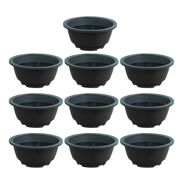 MasteelfCA 10Pcs Plastic Planters Indoor Flower Plant Pots Round Chunky Nursery Pots