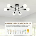 thumbnail image 4 of JOPESO 6-Light Sputnik Light Fixture - Modern Ceiling Light Black Semi Flush Mount Chandelier for Living Room Kitchen Bedroom Hallway Farmhouse Hallway, 4 of 9