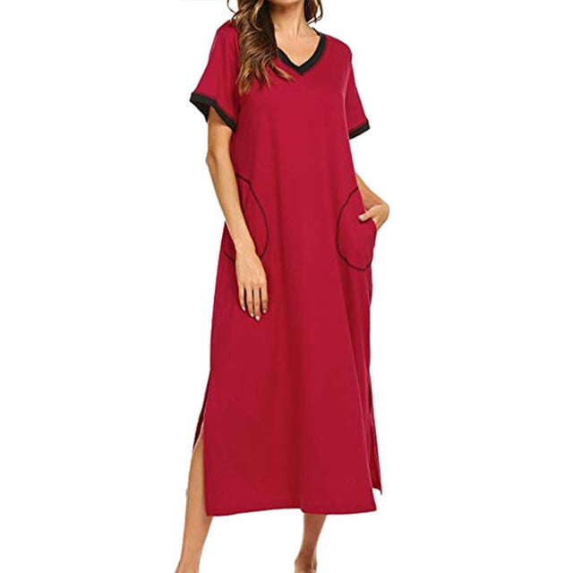 Camisón Minnieouse Batas de mujer favorecedoras y cómodas para el día a día rojo XL