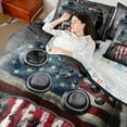 thumbnail image 4 of Castle Fairy Abstract Gamer Twin Bedding Sets 7-Piece for Female Men,USA Flag Bedding Comforter Set Microfiber,Retro Video Game Breathable Sheet Sets,Breathable Home Decor,Reversible, 4 of 8