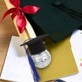 thumbnail image 1 of TUWABEII Adornos de graduación Bola de espejos con mini sombrero de graduación Pequeña bola de discoteca Espejo reflectante brillante Suministros para fiesta de graduación del 4 de julio, 1 of 5