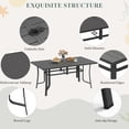 thumbnail image 2 of Richryce 7-Piece Outdoor Patio Dining Set, Metal Table with Umbrella Hole, 6-Person Patio Table and 6 Swivel Chairs for Garden, Gray Chairs, 2 of 9