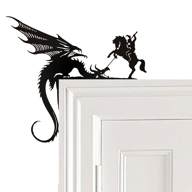 Marco La Puerta Esquina Del Dragón Lindo Reutilizable para El Gabinete Estante Delantera Ventana