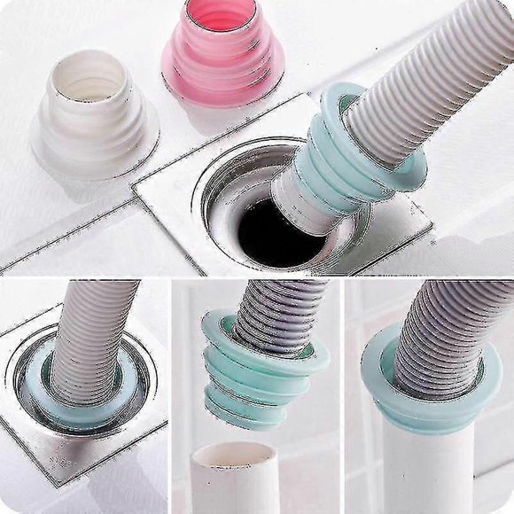 4 Pcs Lengthen Kitchen Sewer Seal Ring Pipe Deodorant Sealing Plug Washing Machine Drain Pipe Floor