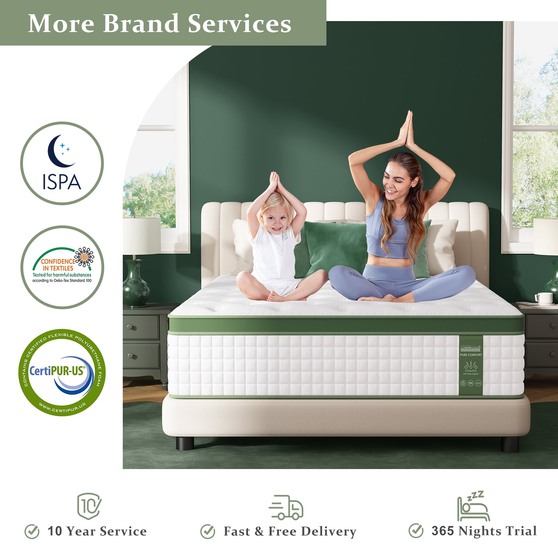 Sleepmax Aura 14" Firm King Hybrid Mattress in a Box, 365 Night Trial, Euro Top, Pain Relief, CertiPUR-US