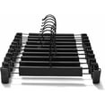 thumbnail image 1 of Paquete de 10 perchas para pantalones, soportes para faldas que ahorran espacio con Ganchos giratorios de 360°, clips ajustables, pantalones, abrigos, ropa, jeans, negro, 1 of 5