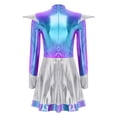 thumbnail image 4 of iiniim Women's Alien Costume Shiny Metallic Cap Sleeves Dress Astronaut Space Cadet Outfits Silver L, 4 of 7