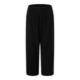 thumbnail image 5 of vigerkar 3/4 Leggings for Women Yoga Tights Tummy Control Work Out Exercise Yoga Pants Summer Bottoms (Black, M), 5 of 6