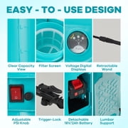 Battery Powered Backpack Sprayer 4.23 Gallon 0-65 PSI Adjustable Pressure, Electric Sprayer with 5 Nozzles and 1 Wands, 18V 2Ah Battery, Wide Mouth Lid for Weeding, Spraying