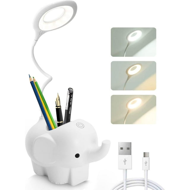 Kids Desk Lamp, Adorable Elephant Night Light, Eye Protection Desk Lamp For Safe Reading, Portable Design With High Quality Materials, Perfect Decor For Your Child's Room