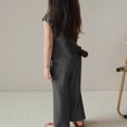 thumbnail image 6 of Girls’ Clothing Sets Sleeveless Bow Crop Top Wide Leg Pants Summer Outfits Cute Kids Clothes Gray 3-4 Years, 6 of 6