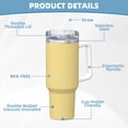 thumbnail image 5 of Vsdgher Yellow Gingham Pattern 40 oz Tumbler with Handle and Straw Lid | Insulated Cup Reusable Stainless Steel Water Bottle Travel Mug | Gifts for Women Men Him Her, 5 of 8