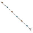 thumbnail image 2 of Gem Stone King 925 Sterling Silver Ecstasy Mystic Topaz and London Blue Topaz and Round White Lab Grown Diamond Tennis Bracelet for Women (3.34 Cttw, Gemstone Birthstone, Oval 6X4MM, 7.25 inches), 2 of 4