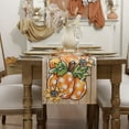 thumbnail image 2 of Fall Table Runner - 13 X 120 Inch - Wood Pumpkin Leaves Thanksgiving Autumn Kitchen Dining Table Decor, Farmhouse Style Home Decoration for Dining, Party, Holiday, 2 of 6