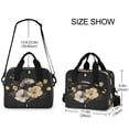 thumbnail image 3 of Insulated Crossbody Lunch Bag 10L Lunch Tote with Adjustable Shoulder Strap for Work Office Picnic Moon Phases with Flowers and Stars, 3 of 6