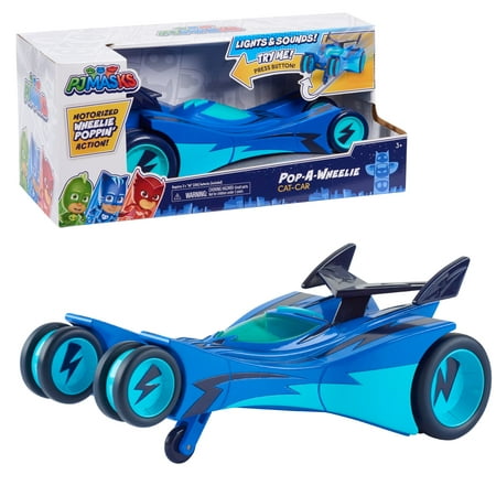 PJ Masks Pop-A-Wheelie Cat-Car, PJ Masks Vehicle with Lights and Sounds, Kids Toys for Ages 3 Up, Gifts and Presents