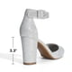 thumbnail image 5 of Zapatos de Tacón Cuadrado con Brillo Plateado Angela para Mujer de DREAM PAIRS, 5 of 7
