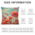 thumbnail image 5 of PRATYUS  Poppy Bed Pillow Covers, Vintage Blossom Red Roses Poppies Flied Decorative Throw Pillow Cover Cushion Case for Sofa Bed Living Room Farmhouse Decorations 20x20in, 5 of 5