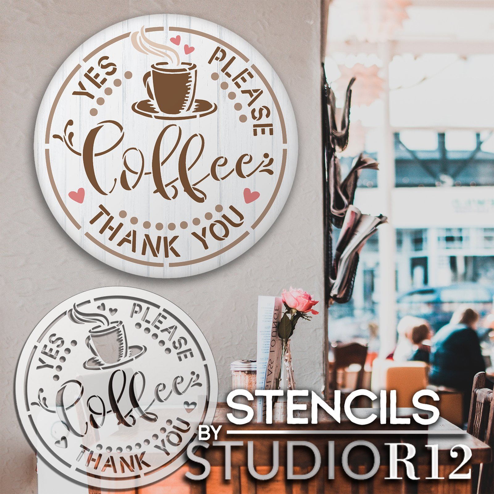 No Talkie Before Coffee Stencil by StudioR12 | DIY Morning Kitchen Cafe  Home Decor | Craft & Paint Wood Sign | Reusable Mylar Template | Select  Size 
