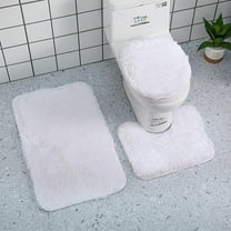 suxuMhao Bathroom Rugs Set, Bathroom Rug Sets ,3 Piece, 50*80cm, rugs for bathroom White 1 Set – Soft Silk-Fleece Polyester Bath Rugs for Bathroom Floor Protection & Comfort