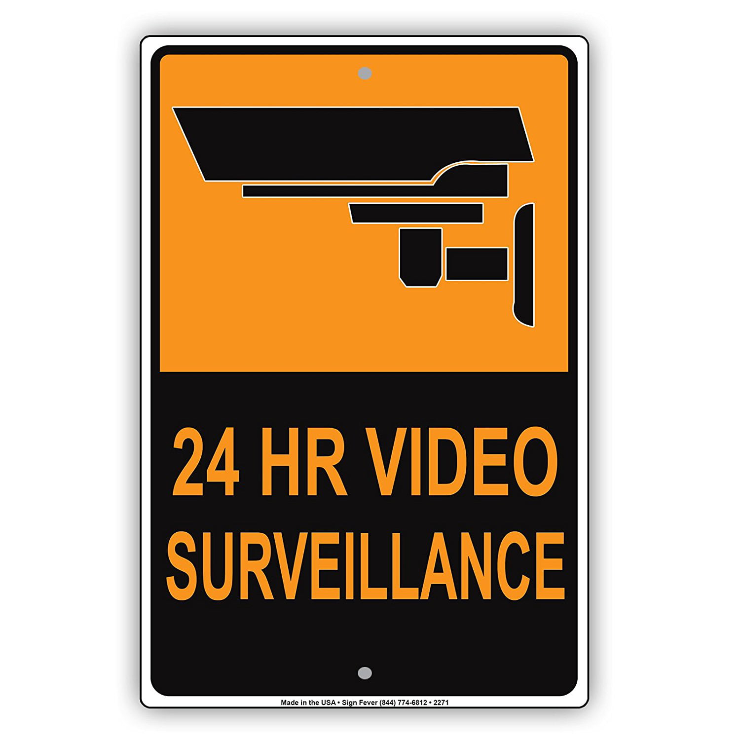 Warning Premises Protected By 24HR Audio Video Surveillance Aluminum