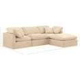 thumbnail image 3 of Meridian Furniture Indulge 94" Velvet L-Shaped Modular Sectional in Beige, 3 of 9