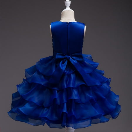 

Aayomet Princess Dresses For Girls Kids Dress Girls Birthday Long Elegant Sleeveless Mesh Princess Flower Girl Dresses Wedding Blue 3-4 Years