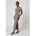 thumbnail image 2 of Women's Short Sleeve Striped Dress with Side Slit, 2 of 3