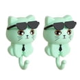 thumbnail image 1 of con Forma de , con Forma de , Perchero con Forma de Gatito, Perchero Adhesivo con Forma de y Gafas de Sol, Perchero de Pared Verde, 1 of 5
