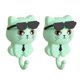 thumbnail image 1 of con Forma de , con Forma de , Perchero con Forma de Gatito, Perchero Adhesivo con Forma de y Gafas de Sol, Perchero de Pared Verde, 1 of 5