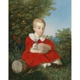 thumbnail image 2 of Joseph Weidner 15x18 Black Ornate Wood Framed Double Matted Museum Art Print Titled - Portrait of a Boy with Dwarf Hare (1839), 2 of 5