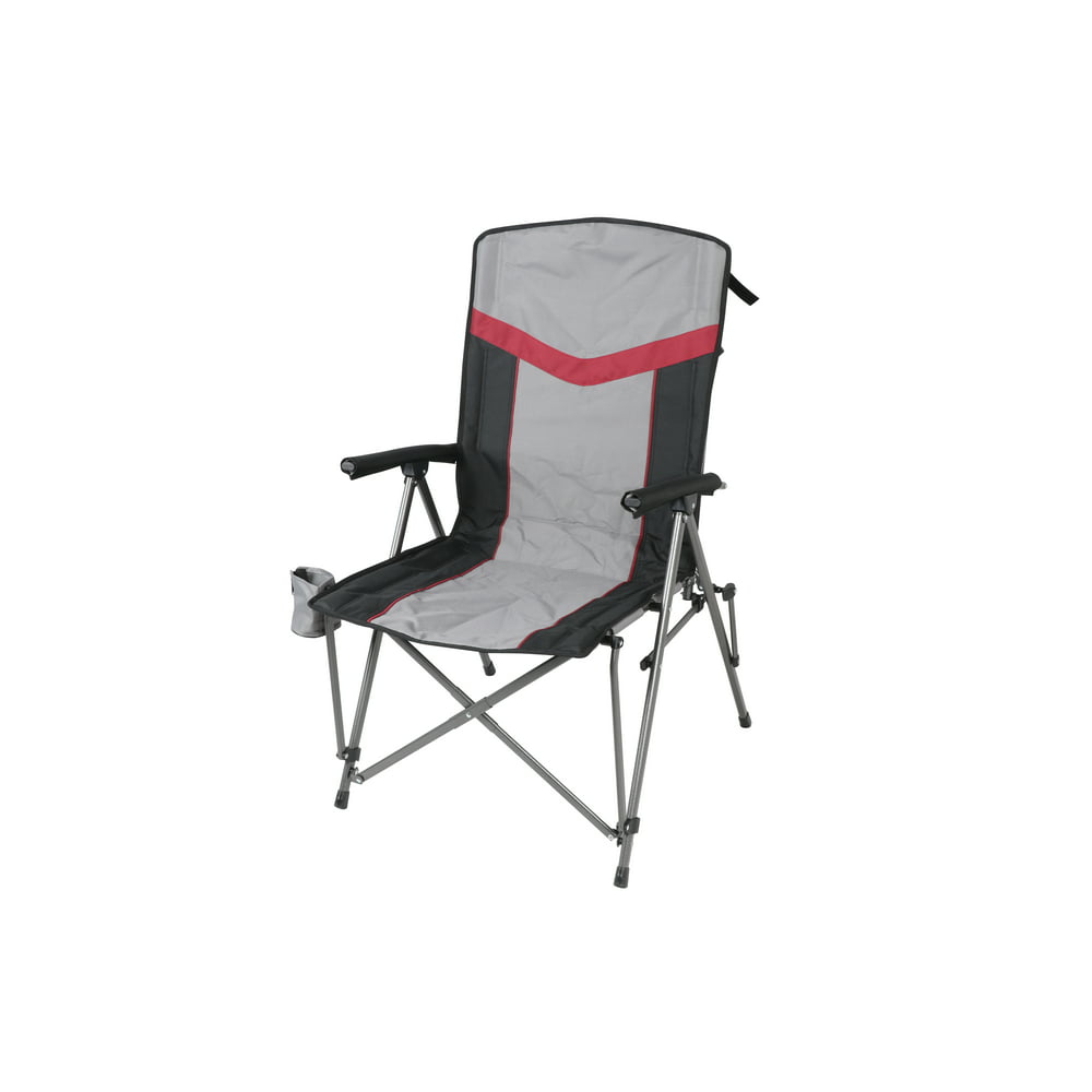 Ozark Trail High Back Hard Arm Outdoor Adult Camp Chair with Cup Holder