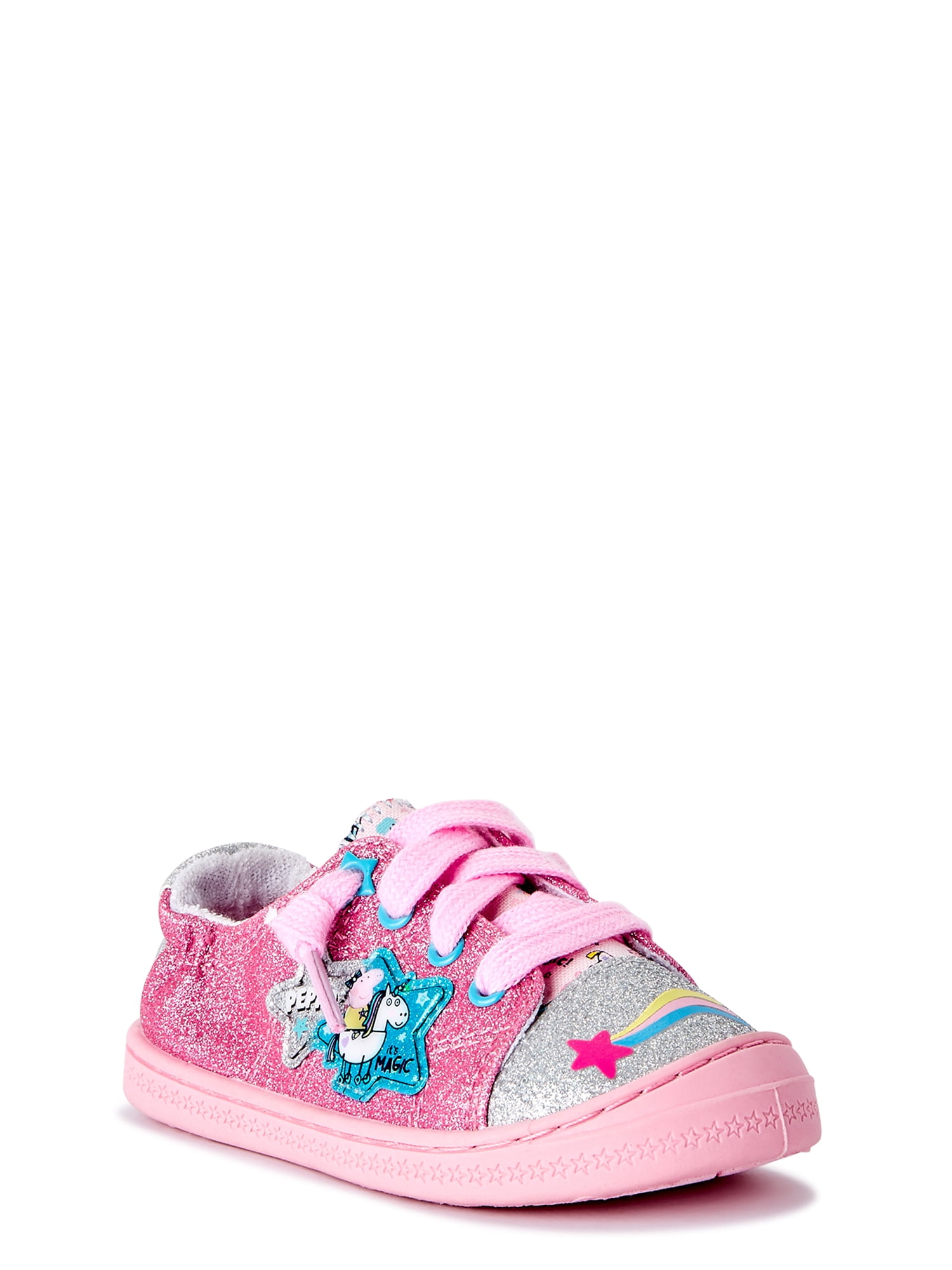 Peppa Pig Toddler Girl Glitter Casual Bump Toe Sneaker, Sizes 7-12 ...