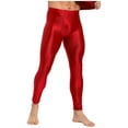 thumbnail image 2 of Runhomal Men's Compression Long Pants Gym Workout Tights Trousers Seamless Quick Dry Base Layer Leggings Burgundy XXL, 2 of 6