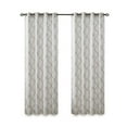 thumbnail image 3 of Fretwork Print Blackout Window Curtain, Grommet Top Window Curtain Panel for Living Room Bedroom, Scroll Geometric Fretwork Print Design Window Curtain Panel in Grommet Top, Ivory+Grey, 3 of 9