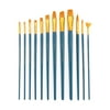 Royal & Langnickel - 12pc Zip N' Close Assorted Long Handle Artist Paint Brush Set - Gold Taklon 1
