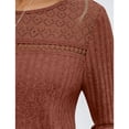 thumbnail image 4 of Cogild Women Long Sleeve Shirts for Womens Ribbed Knit Sweaters for Womens with Lace Patchwork Detail Casual Tops for Womens, 4 of 6