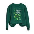 thumbnail image 4 of VKOYWKM Chandails en Molleton Joyeuse Saint-Patrick pour Femmes Trèfle Irlandais Chanceux Imprimé Manches Longues Coupe Ample Col Rond Chandail, 4 of 5