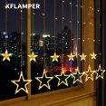 thumbnail image 2 of 2.5M 138LED Star String Light Waterproof 8Modes Warm White Curtain Lights for Ramadan Party Bedroom Wedding Christmas Decoration, 2 of 5
