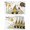 White, variant on Yellow Gnomes Placemats Set of 6, Spring Floral Bees Daisy Branches Wooden Placemats for Dining Table, Place Mats for Kitchen Tabletop, Waterproof Wipeable Dining Table Mats Set