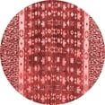 thumbnail image 1 of Ahgly Company Indoor Round Abstract Red Modern Area Rugs, 3' Round, 1 of 4