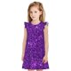 thumbnail image 1 of Fotbe Purple Glitter Vestido de Dormir para Niñas de 3 a 10 Años, Mangas Cortas, Estilo Princesa, Pijama Camisón con Mangas Voladas-Large, 1 of 6
