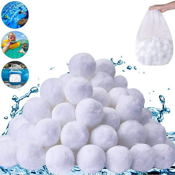 Pool Filter Balls 500g - Alternativa al filtro de arena para piscinas • Filtración de 1,5 micras • Medios de fibra de polietileno • Reutilizables y lavables