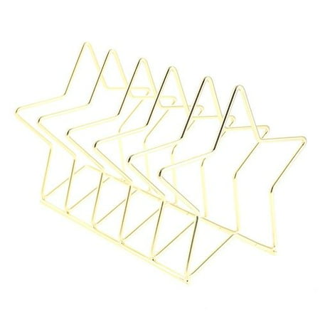 Wrought Iron Bookcase Designs KABOER Nordic Style Wrought Iron Desktop Finishing Bookshelf Cartoon Wire Book Stand Desktop Storage Artifact Star Bookend Bookshelf Storage Rack(Color : Gold) ()